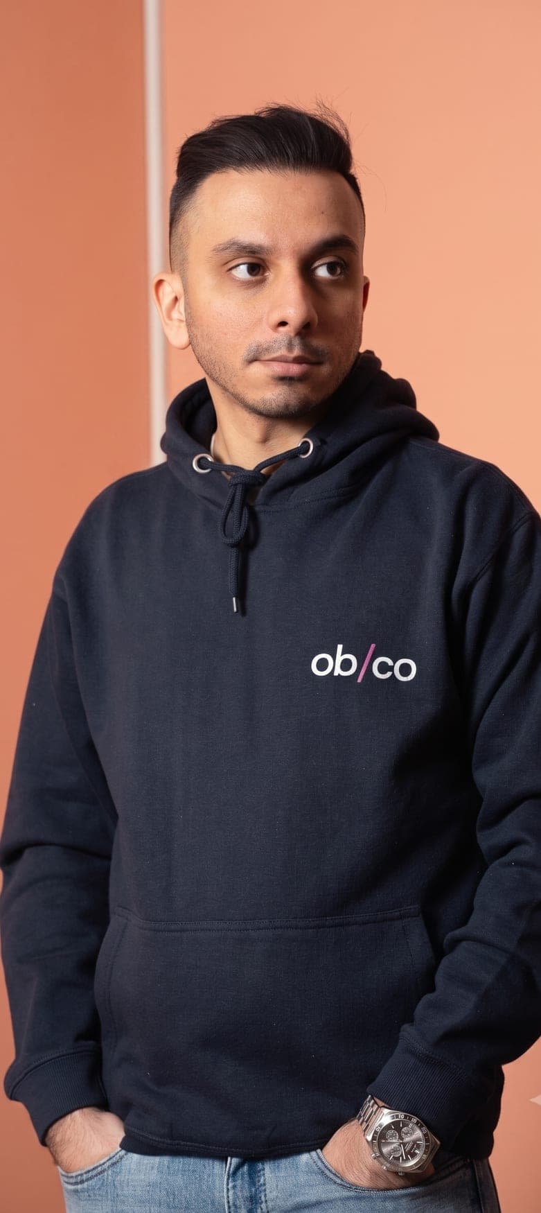 Wahaj Siddiqui in an Oblique hoodie